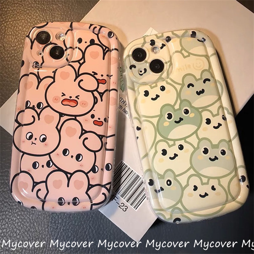 Ốp Điện Thoại Silicon Mềm Hình Ếch Và Thỏ Cho iPhone 14 13 12 11 Pro Max X Xr Xs 8 7 6 Plus SE 2020