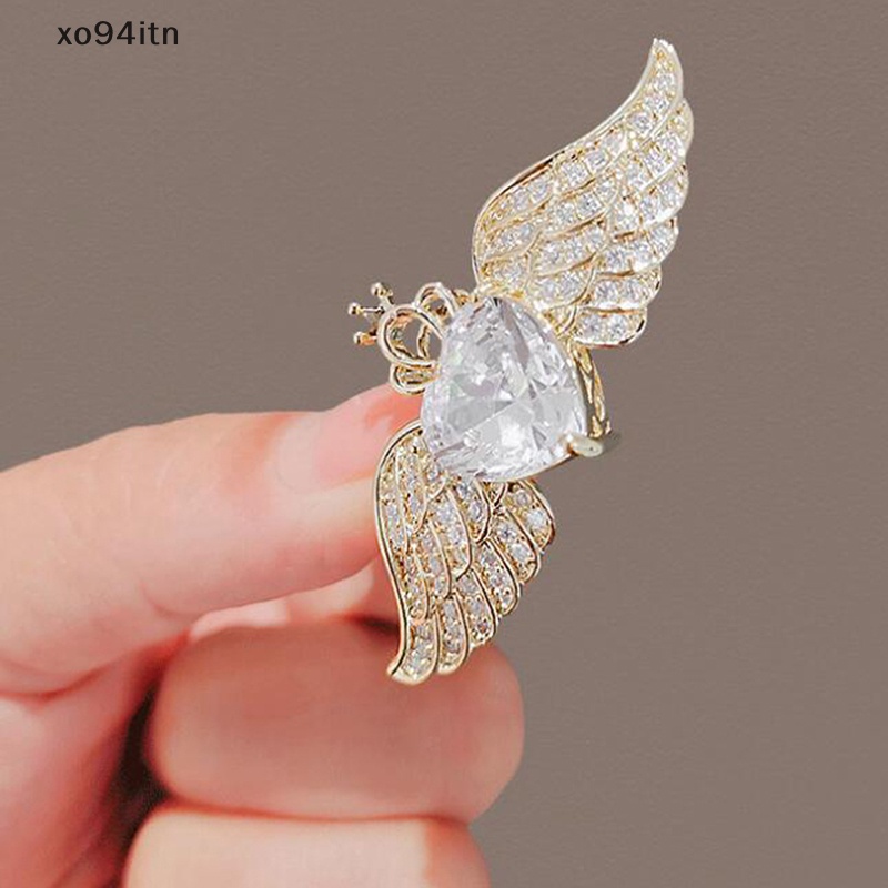 Ghim Cài Áo Hình Cánh Thiên Thần Đính Đá Pha Lê Nhỏ Xinh Dễ Phối Đồ