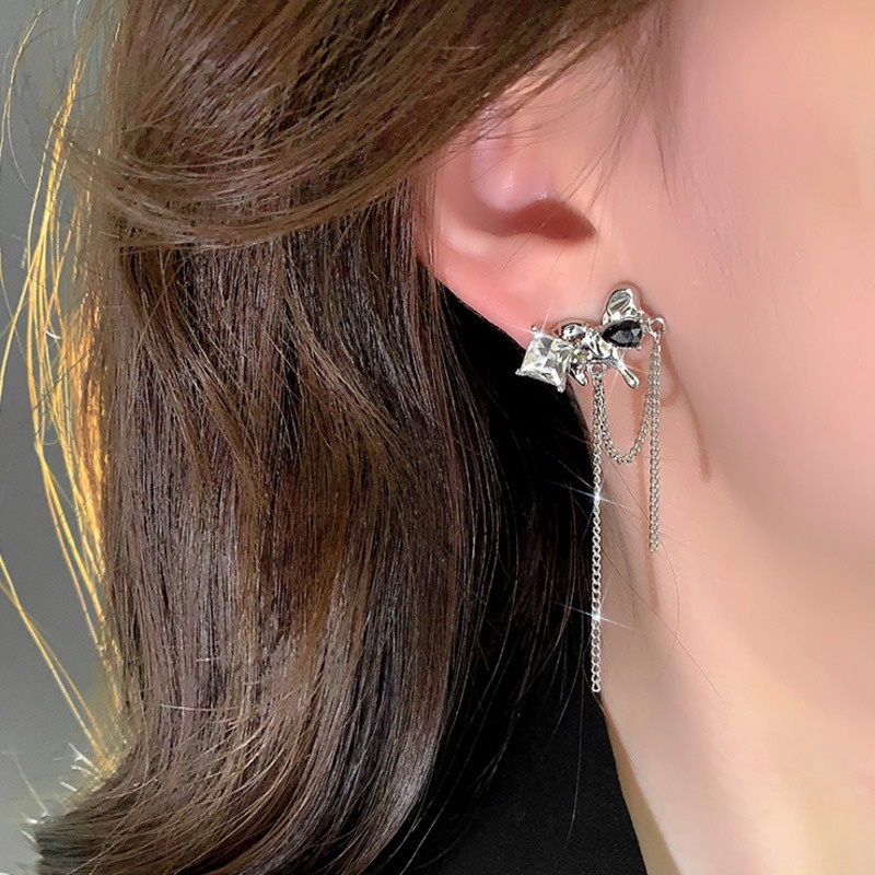 Khuyên Tai Thắt Nơ Tua Rua Phong Cách Hàn Quốc Cá Tính Ngọt Ngào Mới ins niche Độc Đáo Dành Cho Bạn Nữ