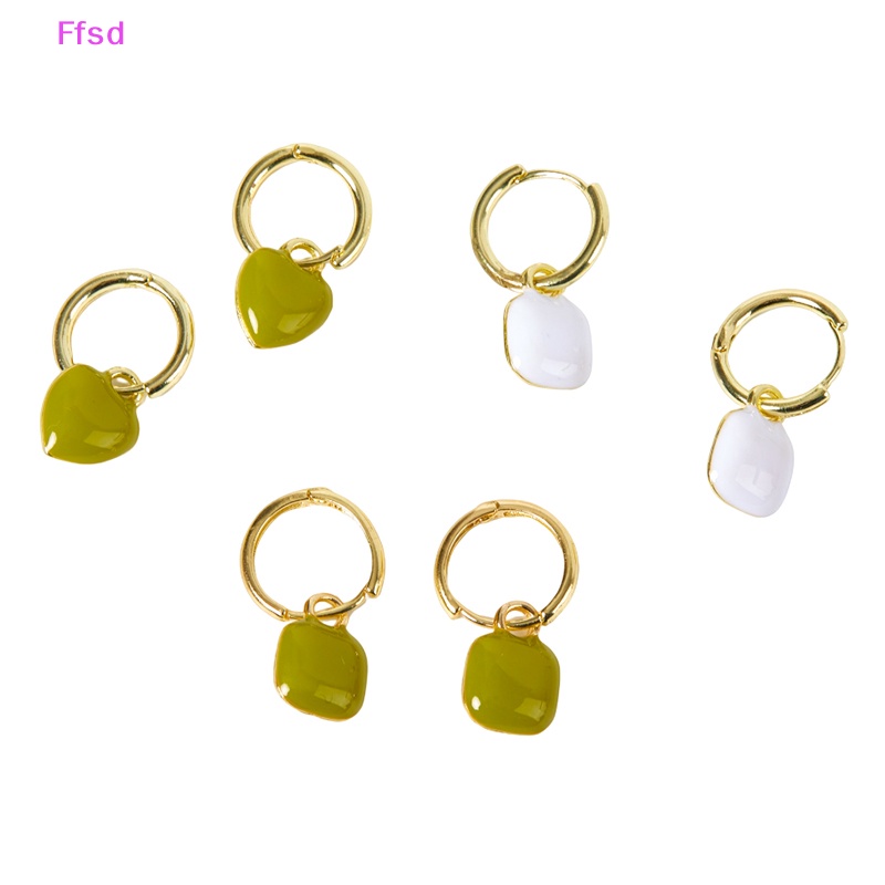 1 Đôi Bông Tai Hình Vuông / Trái Tim Phong Cách Pháp Cổ Điển Thanh Lịch Cho Nữ