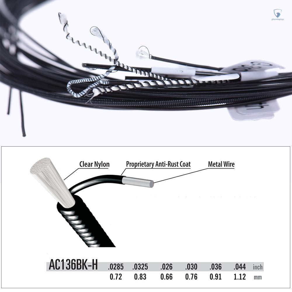 Set 6 Dây Đàn Alice AC136BK-H (. 0285-.044) Bằng Chất Liệu Nylon Màu Đen Kiểu Cổ Điển (. 0285-.044)