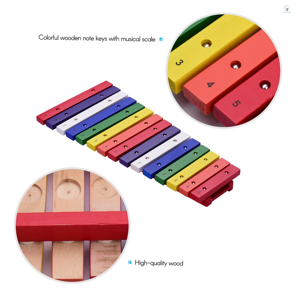 Nhạc Cụ Xylophone 15 Phím Nhiều Màu Sắc Giáo Dục Sớm Cho Bé