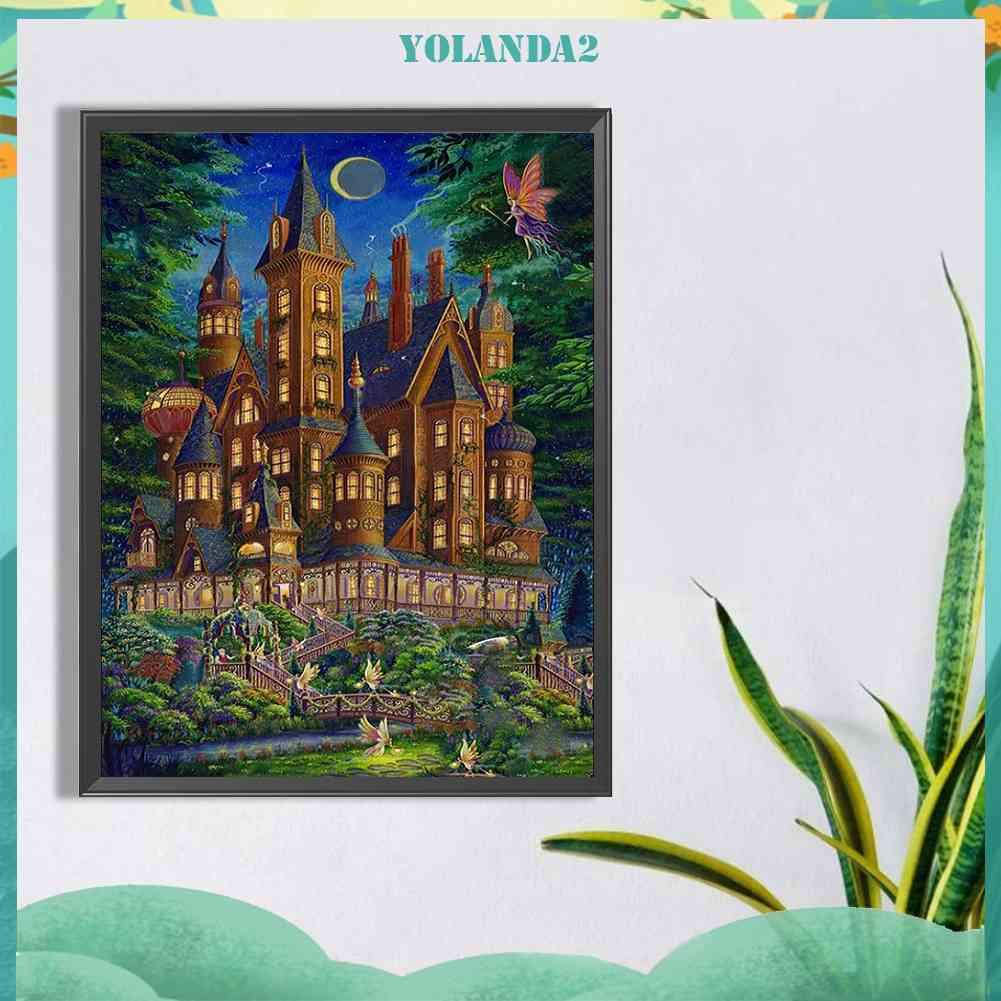 Tranh Đính Đá Kim Cương Toàn Bộ 5D DIY Hình Lâu Đài