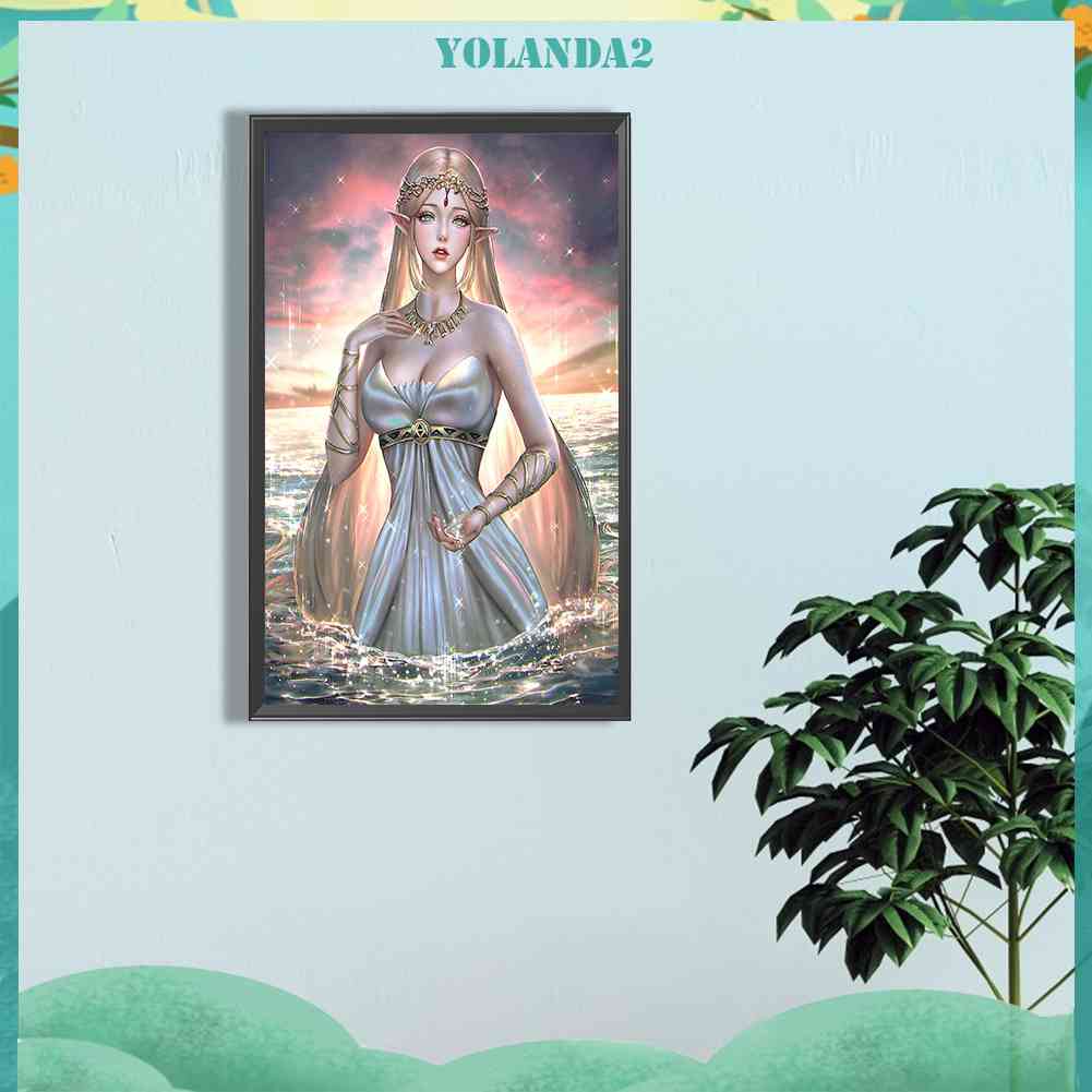 Tranh Đính Đá Kim Cương Toàn Bộ 5D DIY Hình Vẽ Nữ Thần Trang Trí Nhà Cửa