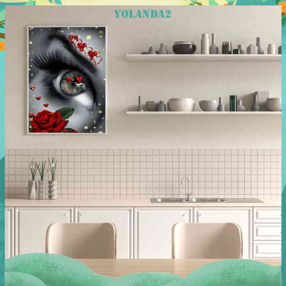 Bộ Tranh Đính Đá 5D Toàn Diện Họa Tiết Đôi Mắt Độc Đáo DIY Dùng Trang Trí