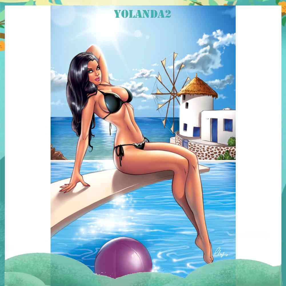 Tranh Đính Đá Kim Cương Toàn Bộ 5D DIY Hình Vẽ Người Đẹp Trang Trí Nhà Cửa