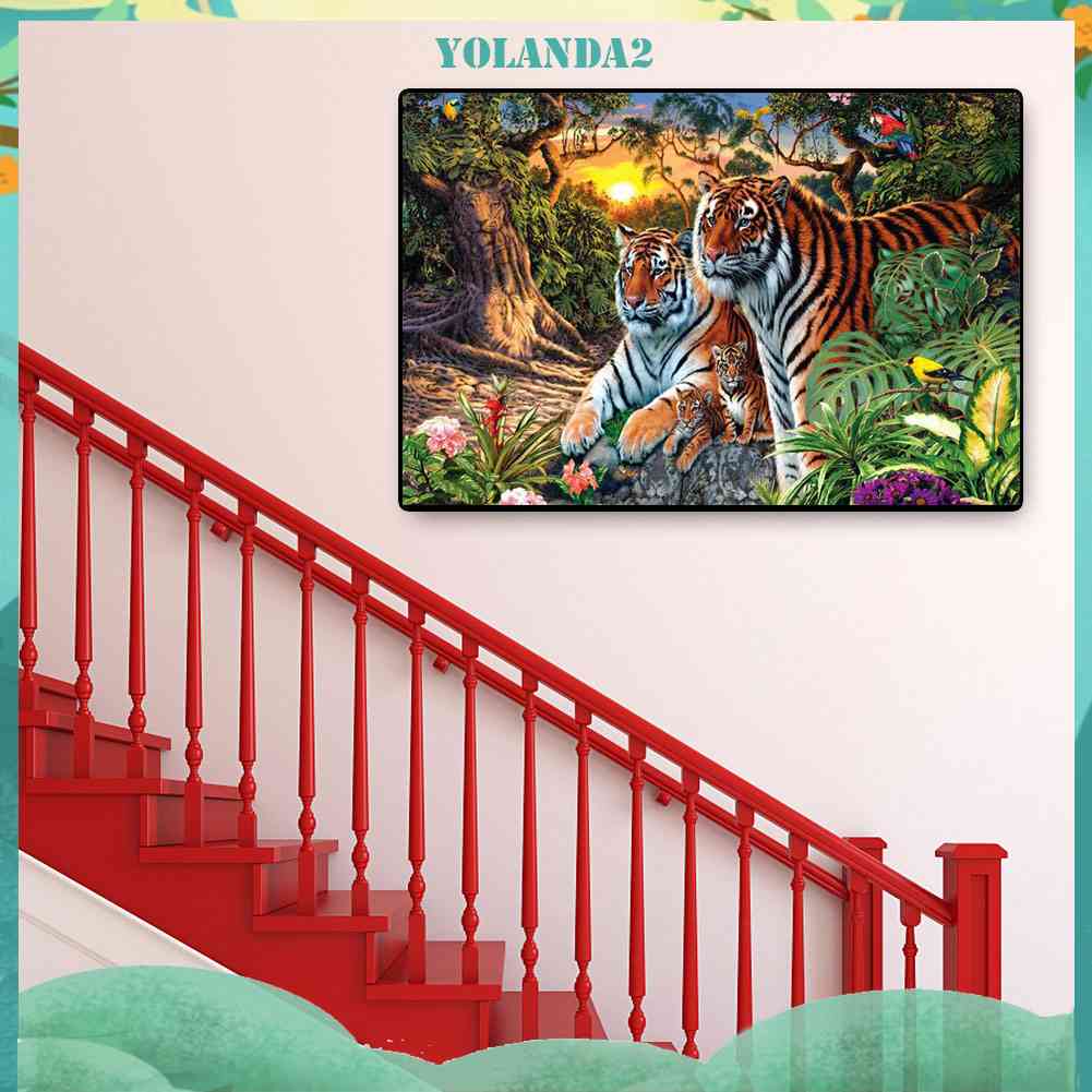 Tranh Đính Đá Kim Cương Toàn Bộ Bộ Não 5D DIY Hình Vẽ Hổ