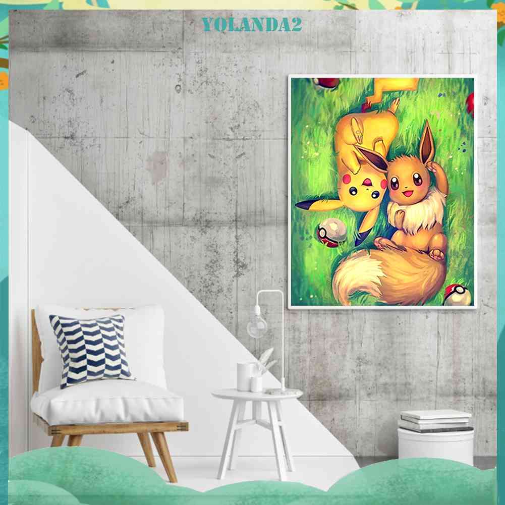 Bộ Tranh Đính Đá Tròn Toàn Diện Họa Tiết mon Độc Đáo DIY Dùng Trang Trí Nhà Cửa