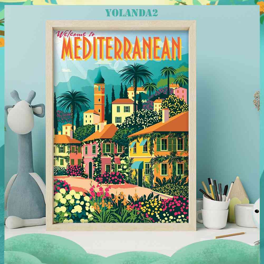 Tranh Đính Đá Kim Cương Toàn Bộ 5D DIY Hình Vẽ Địa Trung Hải