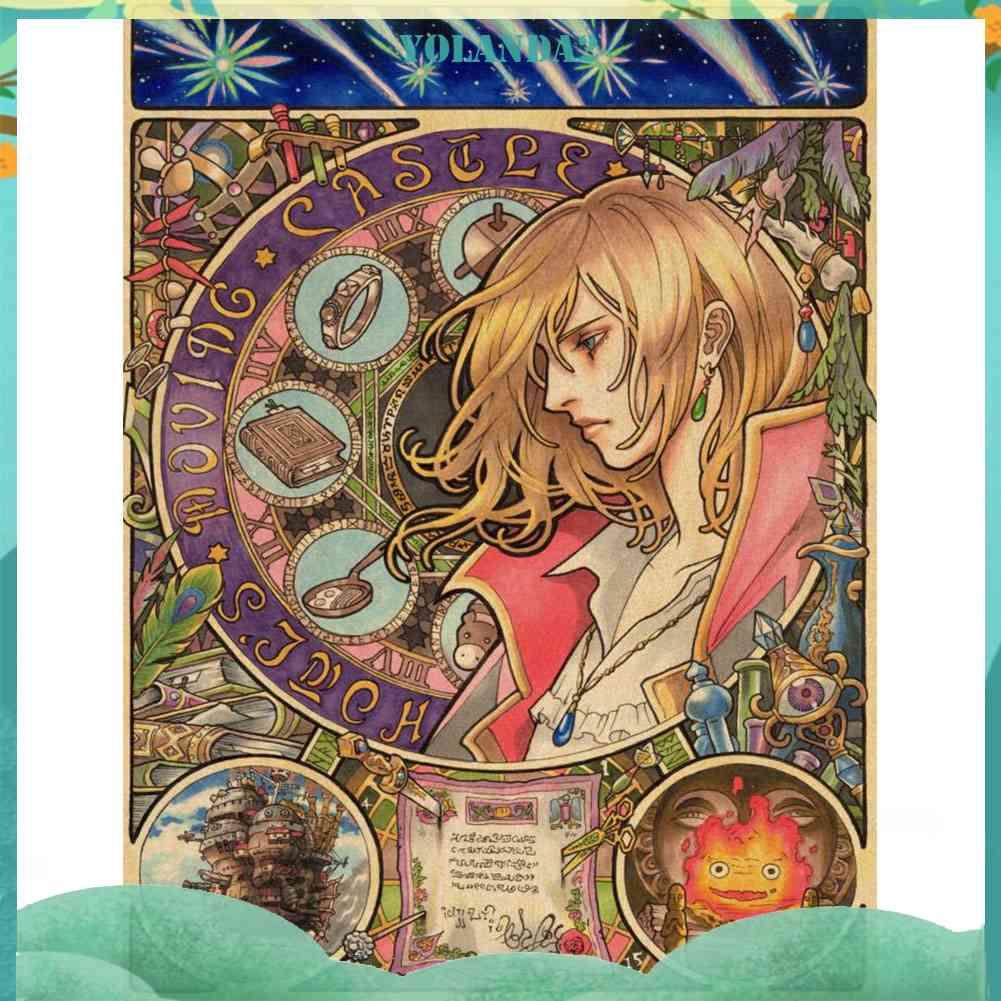 Bộ Tranh Đính Đá 5D Họa Tiết Hayao Miyazaki Độc Đáo DIY Dùng Trang Trí Nhà Cửa