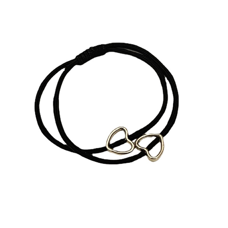 Dây Buộc Tóc Cao Su Co Giãn Họa Tiết Trái Tim Xinh Xắn