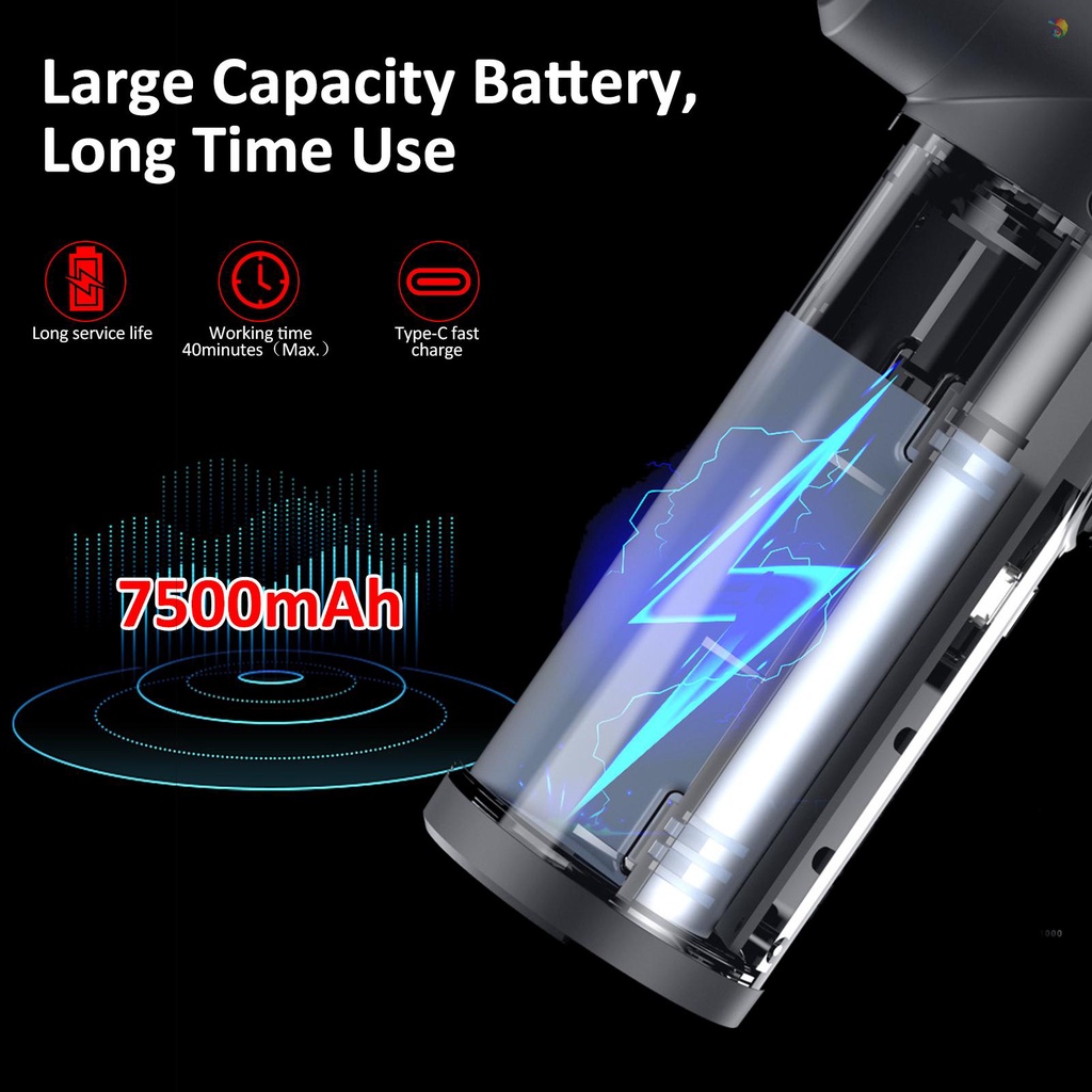 Máy Hút Bụi Geevorks Dạng Nén Có Động Cơ Không Chổi Than Kỹ Thuật Số 120W 110000Máy Hút Bụi Làm Sạch Không Khí RPM 7500mAh Thay Thế Tiện Dụng