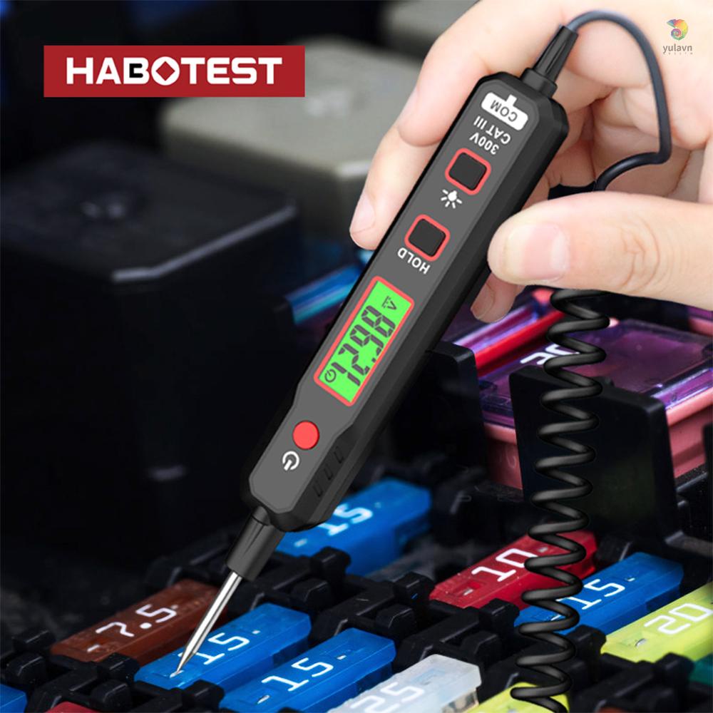 Bút Thử Điện Áp Xe Hơi HABOTEST 0.8V-100V Màn Hình LCD Với Dây Lò Xo PU