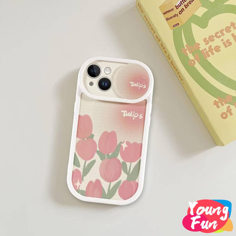 Ốp lưng hoa tulip Trượt  for iPhone 14 XR 13 11 12 Pro Max 8 7 6 6S Plus X Xs Max Se 2020 13 12 11