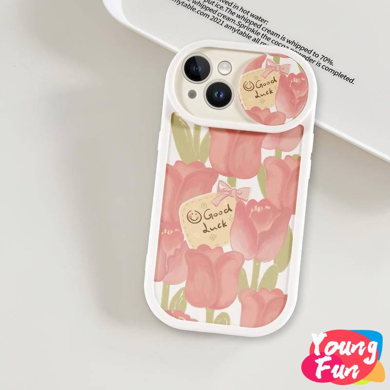 Ốp lưng hoa tulip Trượt  for iPhone 14 XR 13 11 12 Pro Max 8 7 6 6S Plus X Xs Max Se 2020 13 12 11