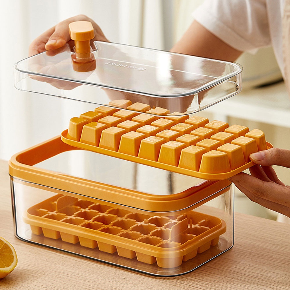 Khuôn Nhựa Làm Đá Viên Một Nút Nhấn Tiện Lợi