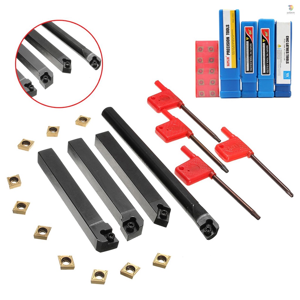 Bộ 4 Thanh Trục Giá Đỡ S12MSCLCR09 + SCLCR1212H09 + SCLCL1212H09 + SCMCN1212H09 12MM + 10 Miếng Chèn Và 4 Chìa Vặn Đai Ốc