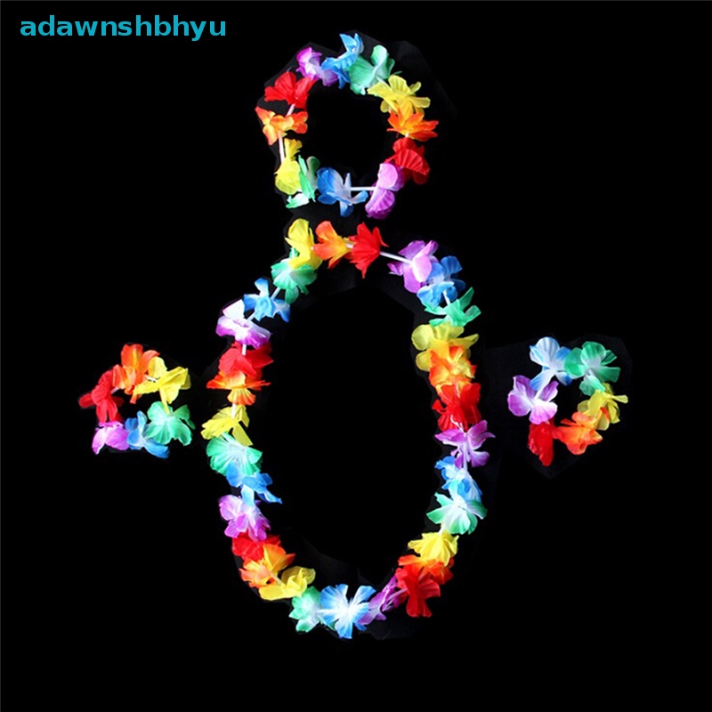 Set 4 Vòng Hoa Đeo Cổ / Cổ / Cổ Tay Nhảy Hula Luau Nhiệt Đới Hawaii