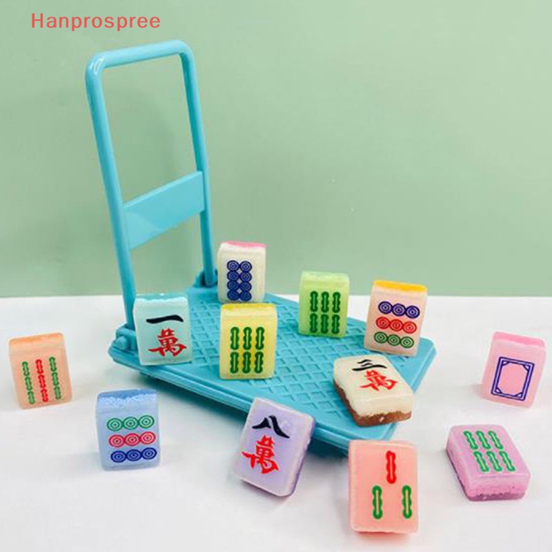 Bộ 5 Mô Hình Mạt Chược Trung Hoa Bằng Nhựa Resin Phát Sáng Trang Trí Thủ Công DIY