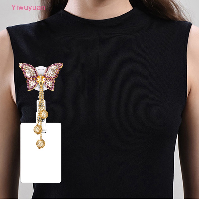 (MớI) Kẹp Tên / Danh ThiếP ĐíNh Đá HìNh BướM Xinh XắN