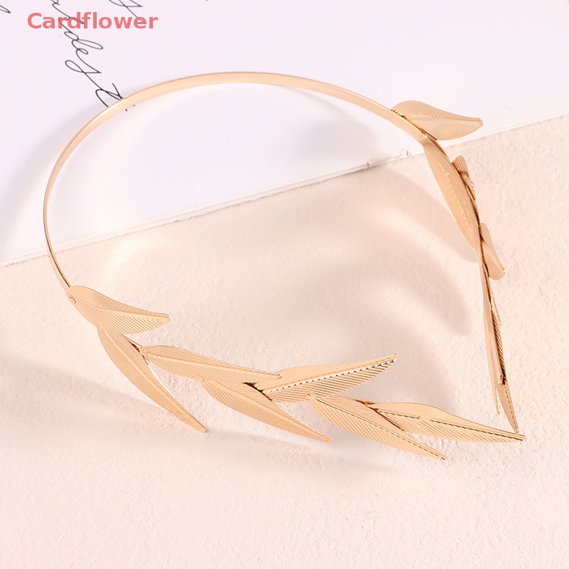 Băng Đô Cài Tóc Hình Lá Bằng Kim Loại Màu Vàng Thanh Lịch Cho Nữ