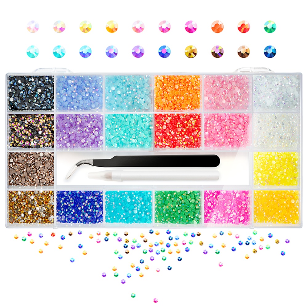 Set 20000 Viên Đá Nhựa 3mm Dùng Làm Đồ Trang Sức Thủ Công H5P3