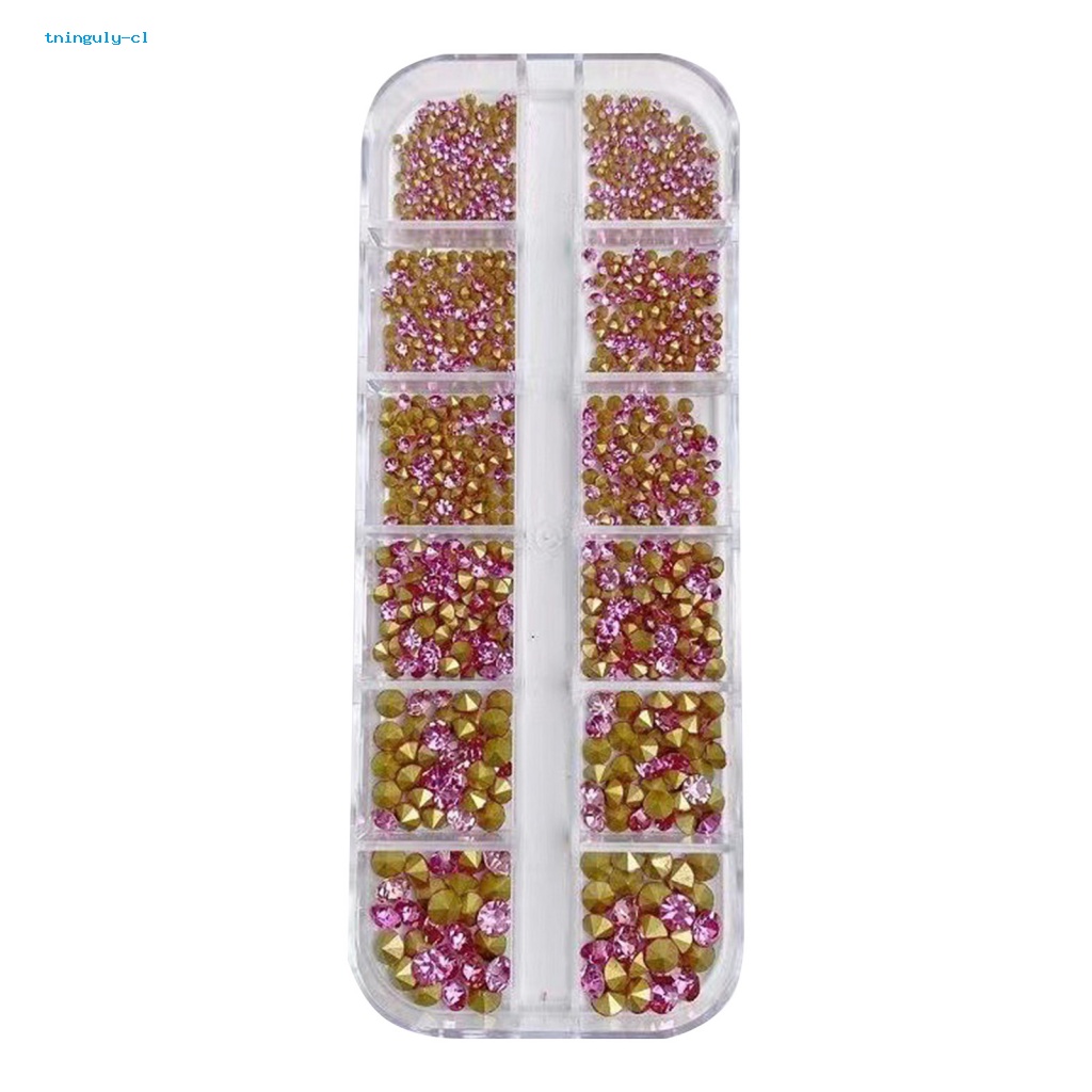 1 Hộp Phụ Kiện Đính Trang Trí Móng Tay Nghệ Thuật Nhiều Hình Dạng