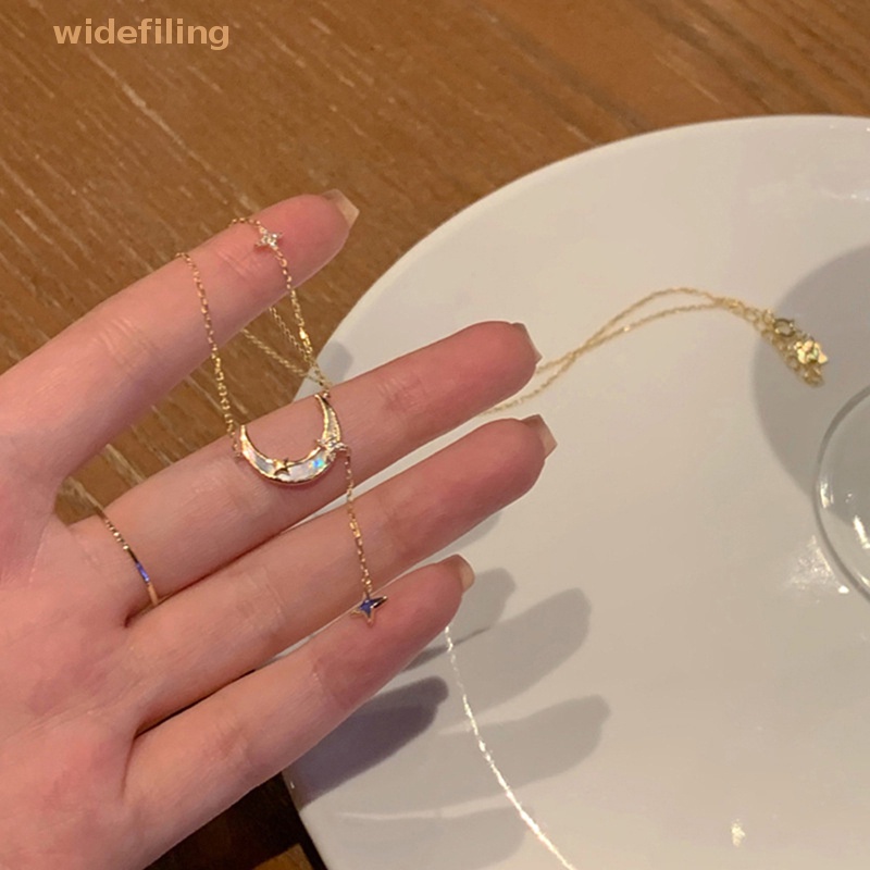Vòng Cổ Choker Bản Rộng Hình Mặt Trăng Ngôi Sao Màu Vàng Đơn Giản Thời Trang Cho Nữ