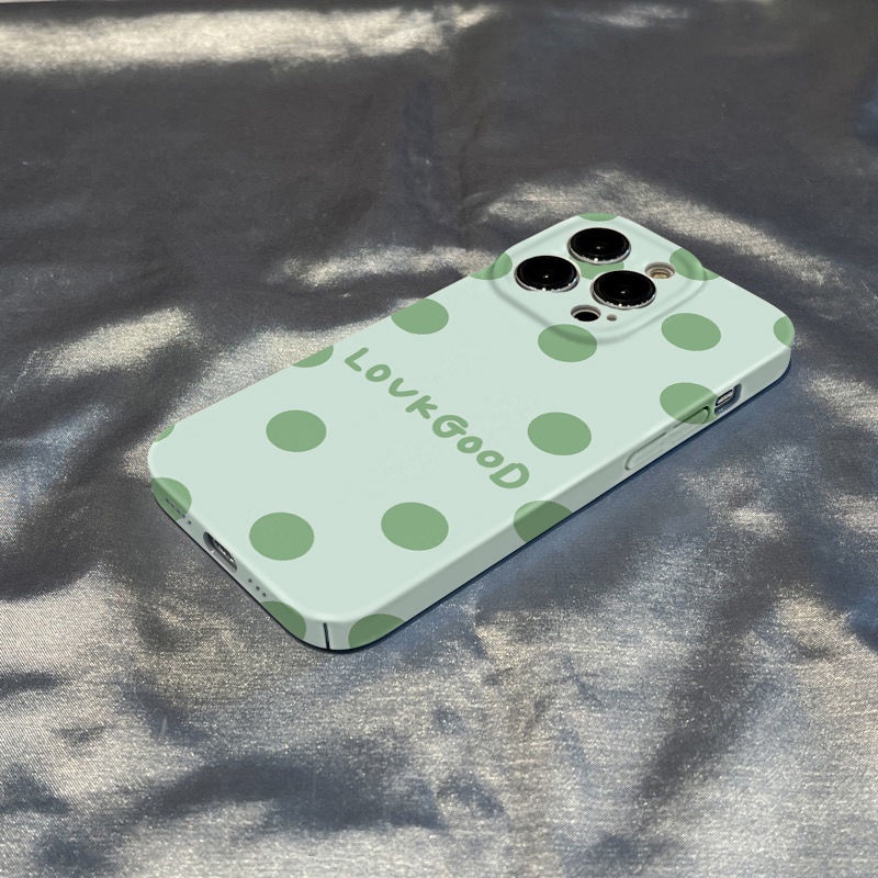 Ốp Điện Thoại Siêu Mỏng Họa Tiết Chấm Bi 14 Phim Cho iphone13promaxXR12 XS 11 QFE0 11