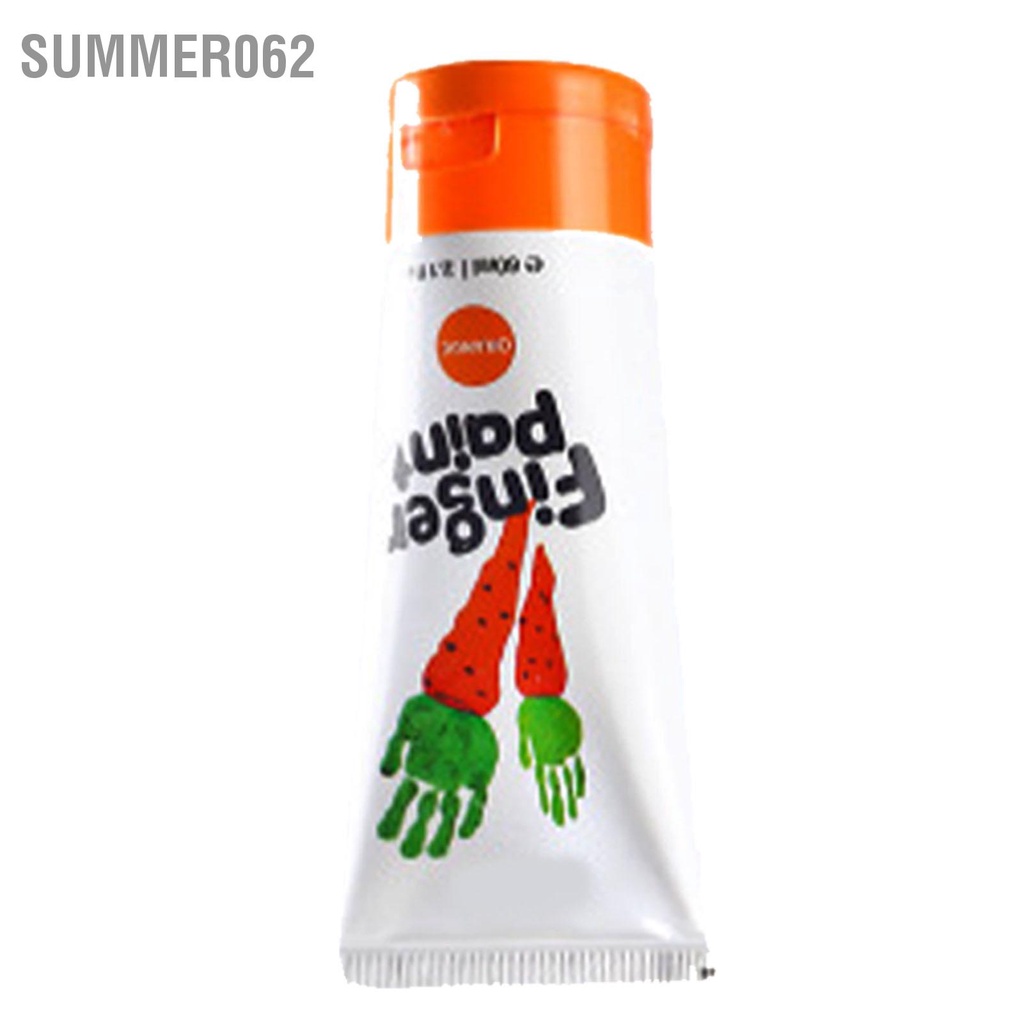 Summer062 60ml Sơn ngón tay an toàn Màu sắc tươi sáng Đồ dùng vẽ tranh nghệ thuật có thể giặt được cho trẻ sơ sinh và nhỏ