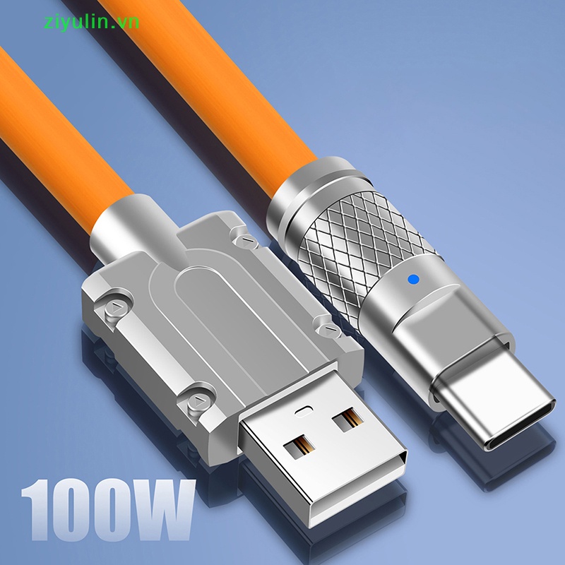 Dây Cáp Sạc Nhanh ziyulin 120W USB Type C Bằng Silicon Cho Xiaomi Huawei Samsung