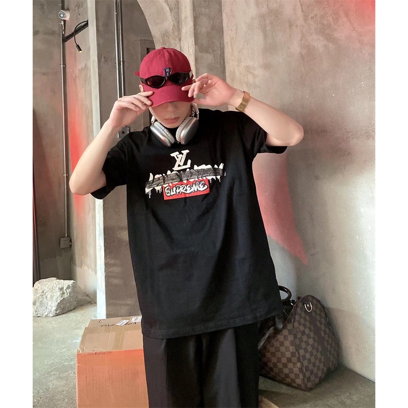 Áo Thun Tay Ngắn Cổ Tròn L88V &amp; - Thương Hiệu Sup-reme Cổ Điển Hợp Thời Trang Unisex Jkrtfgjrtgjff