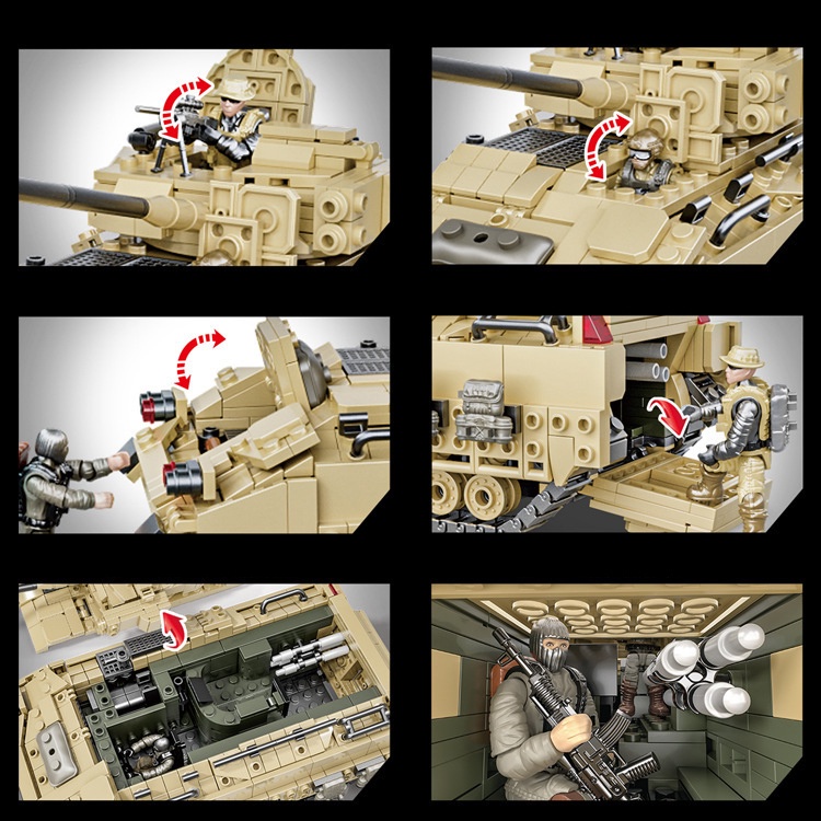 Đồ chơi Lắp ráp Xe Tăng chiến đấu M2 XJ-809E Main battle tank Bradley