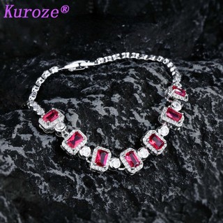 Vòng Tay Đính Đá Ruby Màu Đỏ Sang Trọng