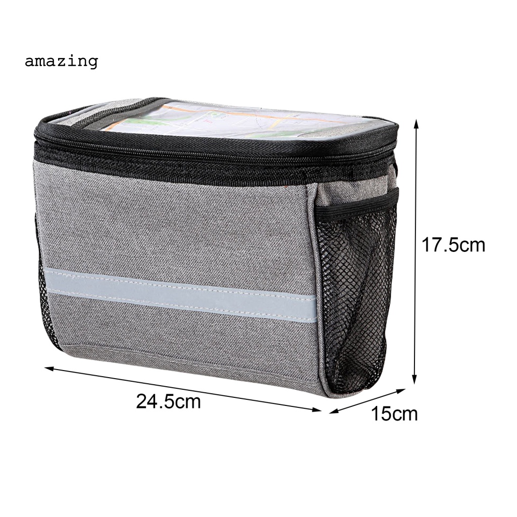 Túi Đựng Bảo Quản Đồ Dùng Có Khóa Kéo Gắn Khung Trước Xe Đạp Tiện Dụng