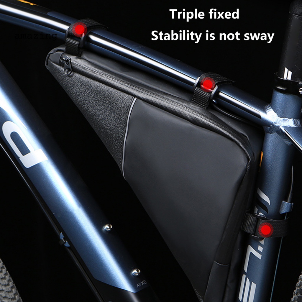 Túi Đựng Đồ Hình Tam Giác Màu Đen Gắn Khung Xe Đạp Tiện Dụng