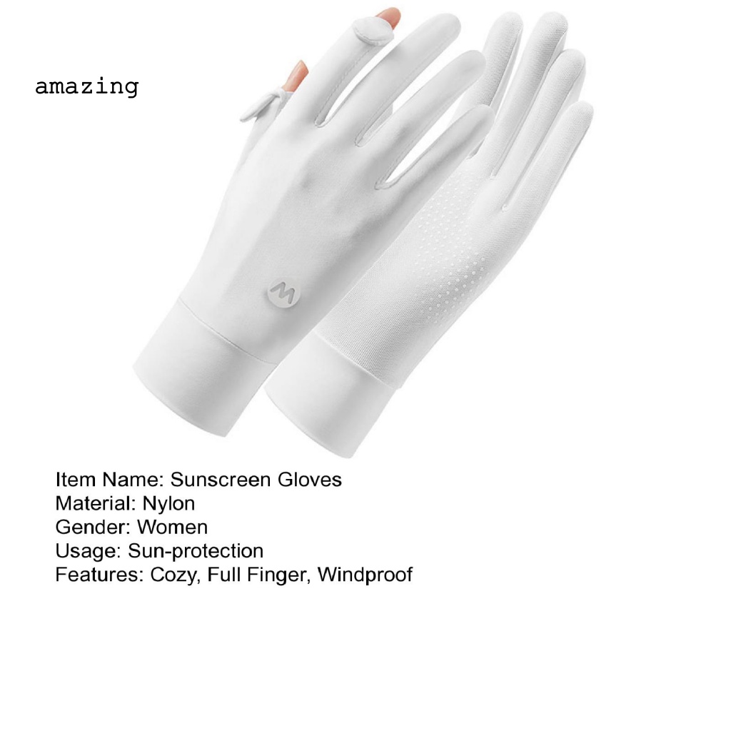 1 Đôi Găng Tay Chống Trượt Có Thể Chạm Màn Hình Cảm Ứng Thời Trang Mùa Hè Dành Cho Nữ