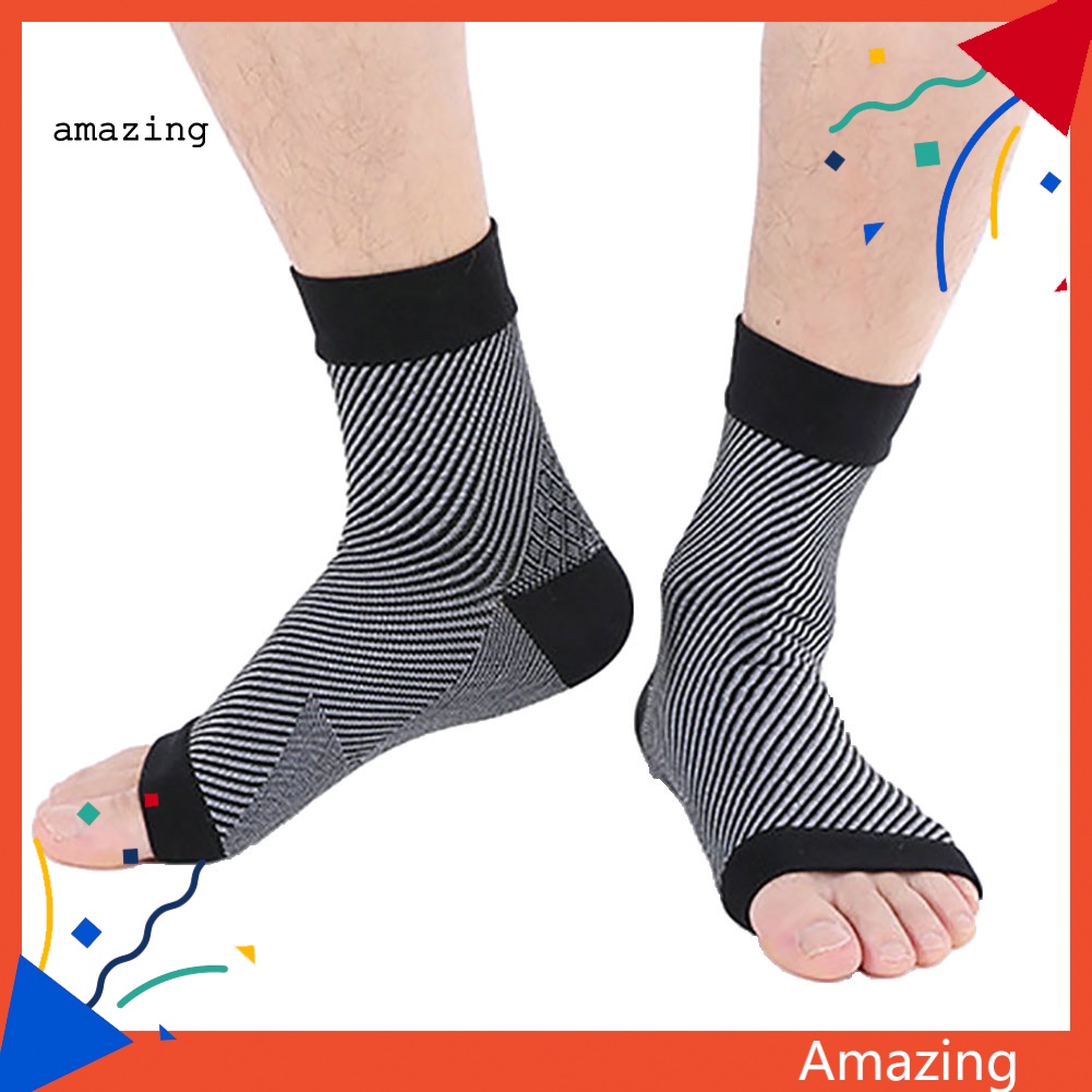 1 Cặp Đai Quấn Bảo Vệ Mắt Cá Chân Dạng Nén Co Giãn Họa Tiết Kẻ Sọc