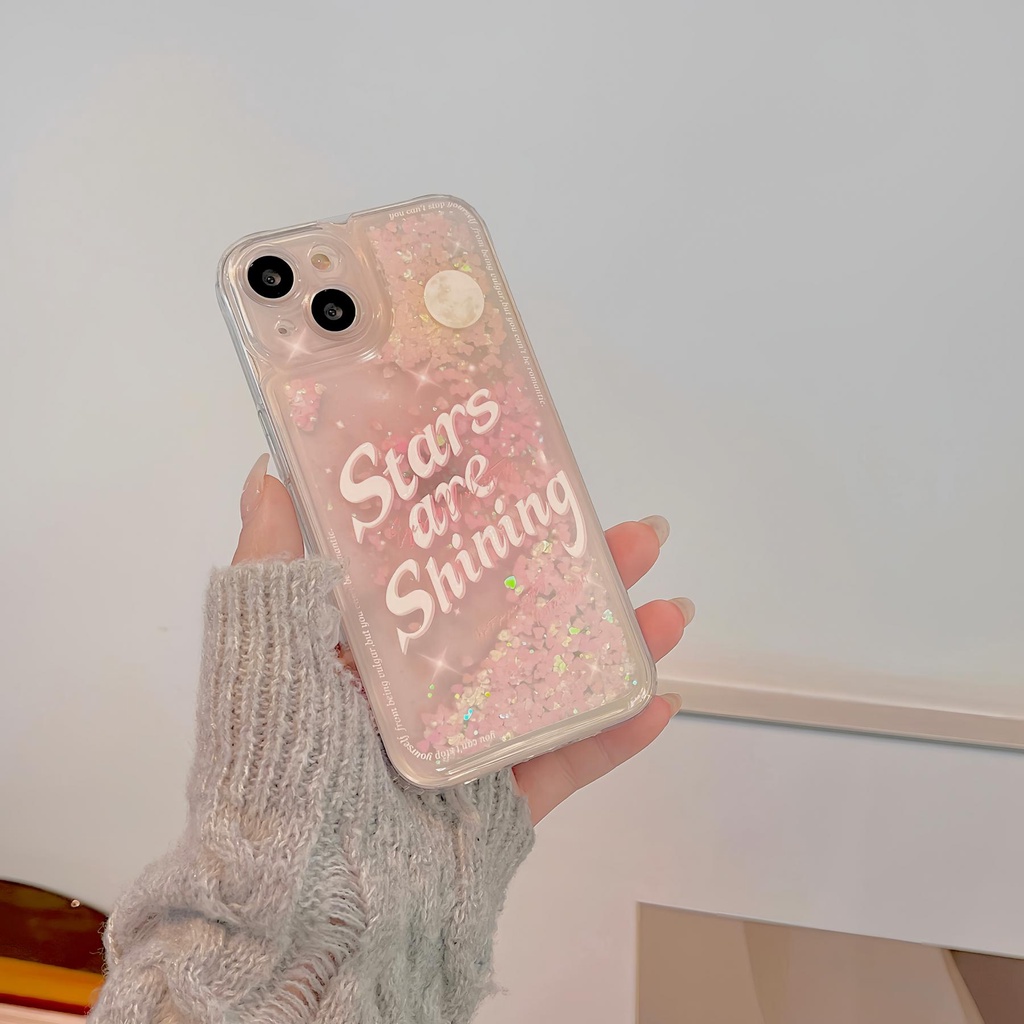 Ốp Điện Thoại TPU Mềm Trong Suốt Phối Kim Tuyến Nước Cho iPhone11 12 13 14PRO MAX