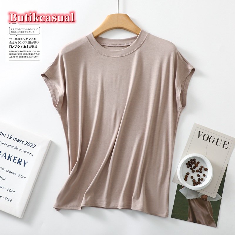 Áo Thun cotton Tay Ngắn Cổ Tròn Dáng Rộng Thời Trang Mùa Hè 2023 Cho Nữ