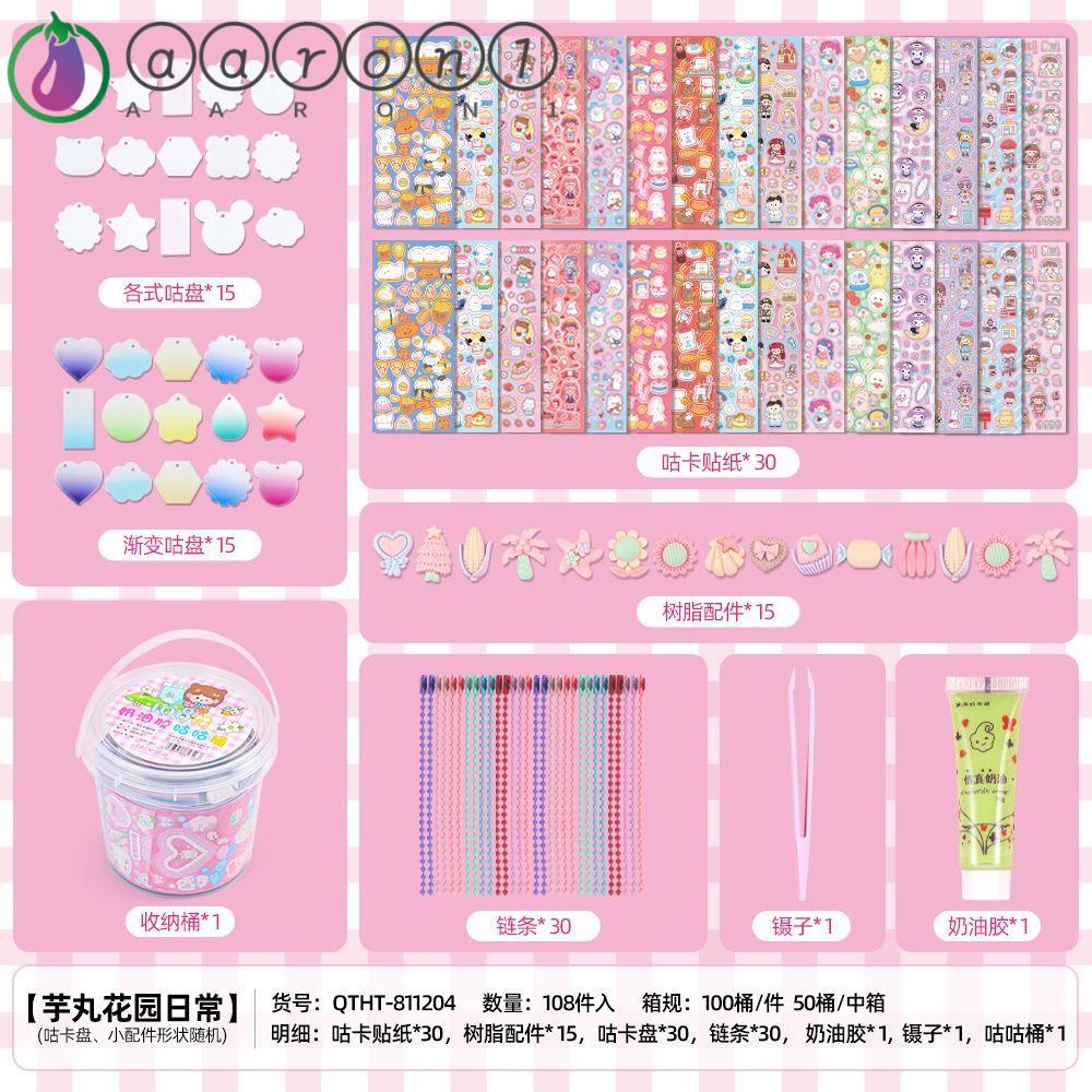 Aaron1 Bộ Miếng Dán Trang Trí Sổ Tay Diy Hình Cô Gái Xinh Xắn