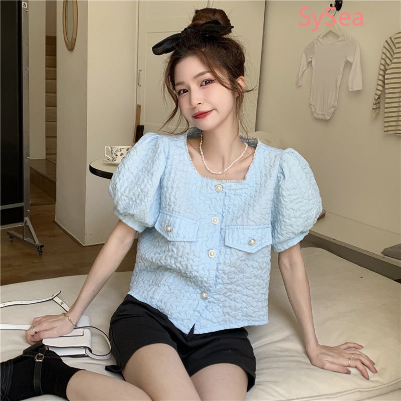 Áo Kiểu Tay Phồng Thời Trang Mùa Hè Hàn Quốc Cho Nữ