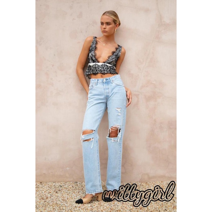 Áo Tank Top Ren Cổ V Xẻ Sâu Không Tay Hở Lưng Dáng Ôm Thời Trang Mùa Hè Cho Bạn Gái