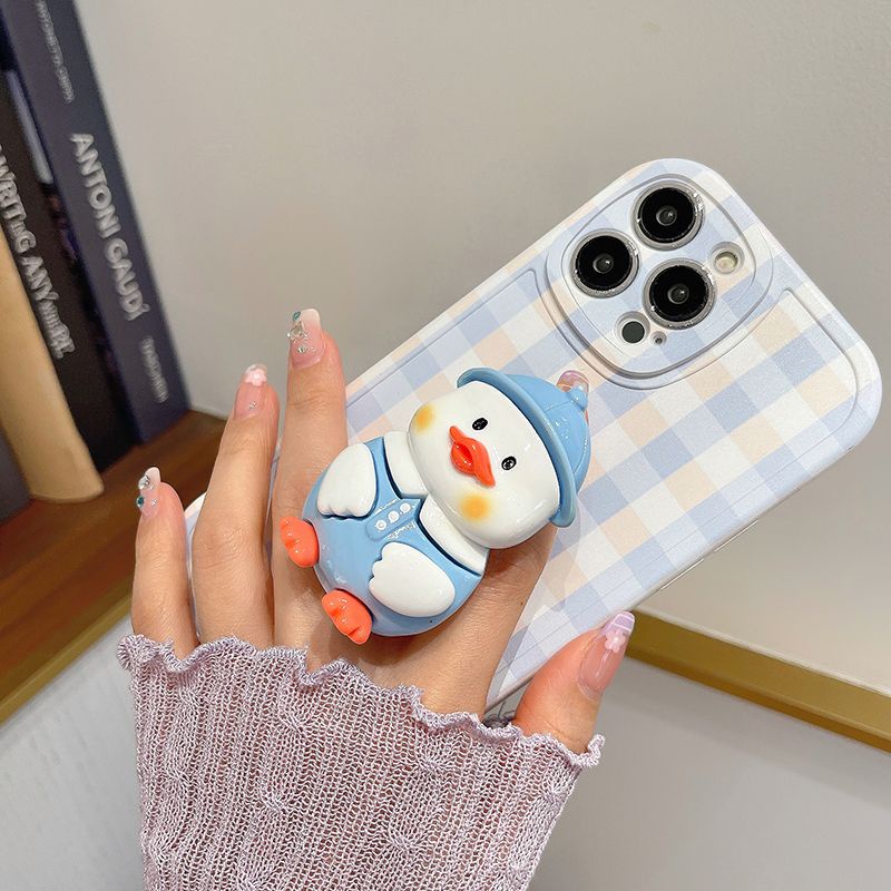 Ốp Điện Thoại Có Giá Đỡ Hình Vịt Cho Iphone 14 13 12 11pro Promax 7 8 Plus