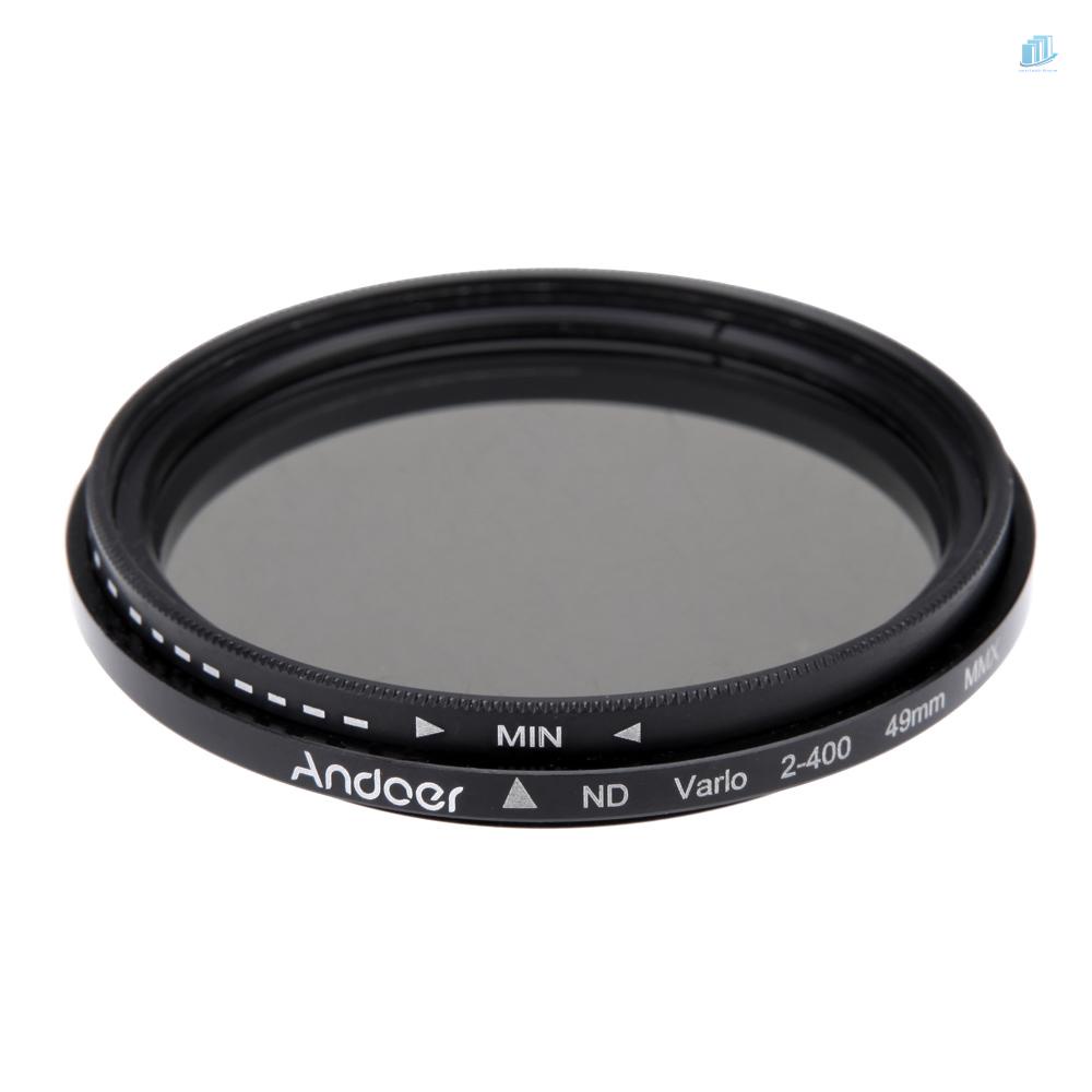 Kính Lọc ND2 Sang ND400 V Cho Máy Ảnh DSLR Andoer 49mm ND Fader Trung Tính Có Thể Điều Chỉnh ND2