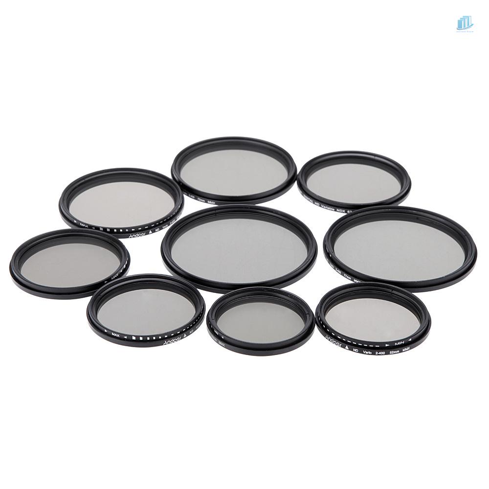 Kính Lọc ND2 Sang ND400 V Cho Máy Ảnh DSLR Andoer 49mm ND Fader Trung Tính Có Thể Điều Chỉnh ND2