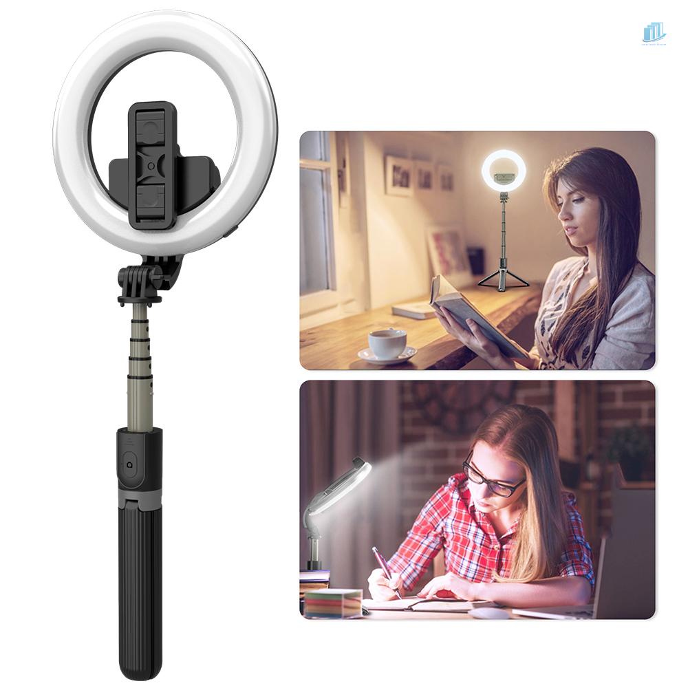 Vòng Đèn LED Mini 6 Inch Mini 3 Chế Độ Sáng Điều Chỉnh Được Kèm Gậy Selfie Cho Điện Thoại Thông Minh