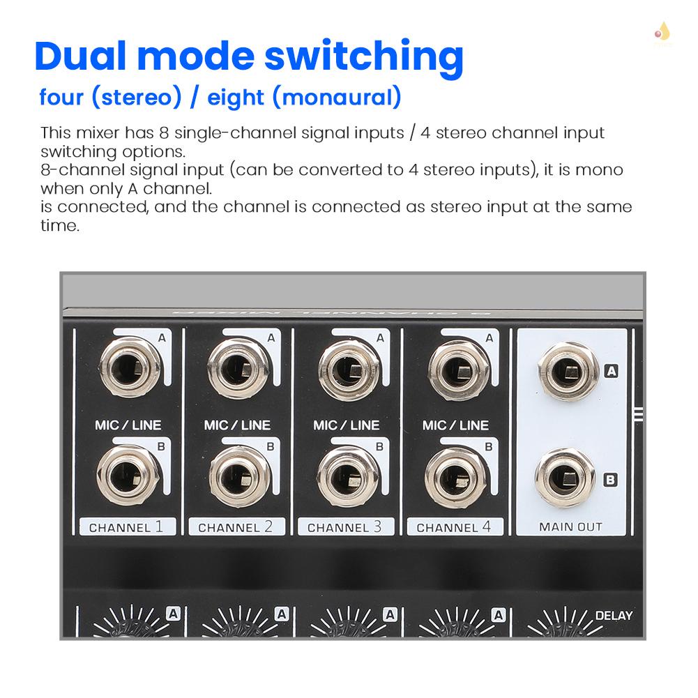 Dụng Cụ Trộn Âm Thanh Hai Đầu Đa Năng 8 Kênh USB