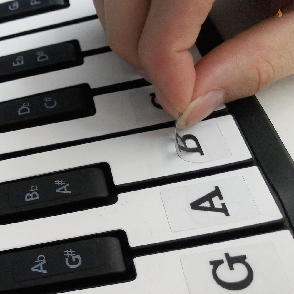 Miếng Dán Phím Đàn Piano 37 / 49 / 61 / 88 Trong Suốt Tháo Rời Được Dành Cho Trẻ Em Mới Tập Chơi