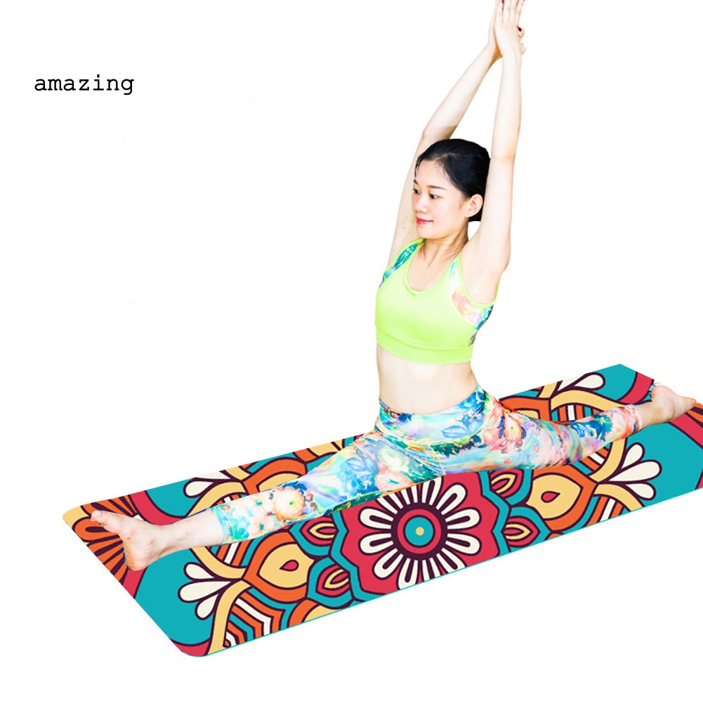 Thảm Tập Yoga / Pilates / Tập Gym Bằng Da Lộn TPE Chống Trượt In Họa Tiết Thời Trang